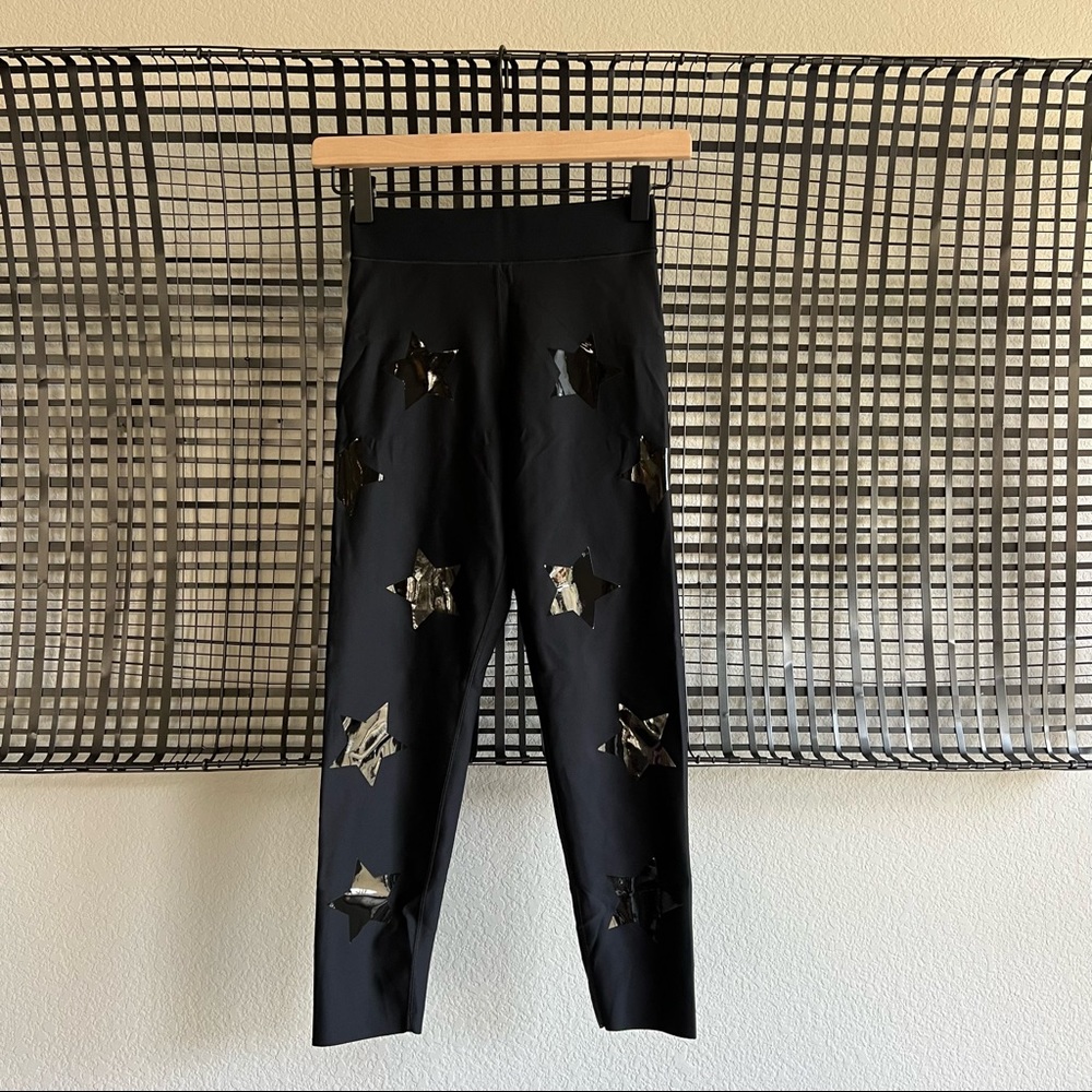ultracor Black Leggings with Shiny Star Appliqués